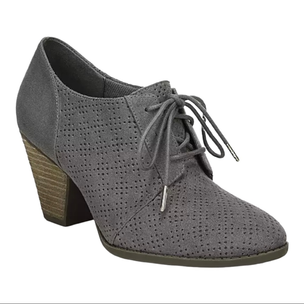 Dr. Scholl’s Credit II Perforated Lace Up Ankle Bootie SZ 7.5 in Grey
